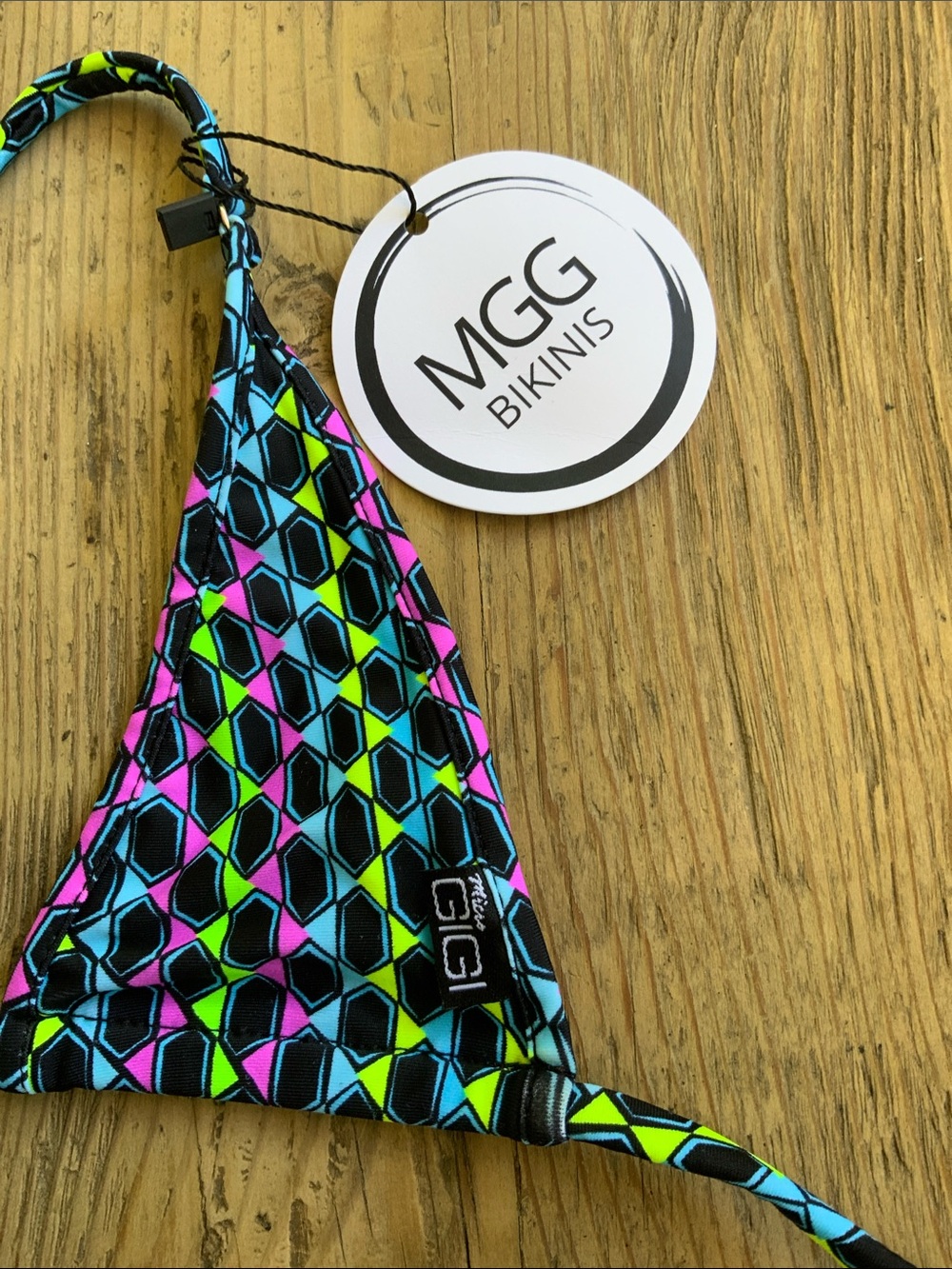 Neon Multi-Color Triangle String Bikini - Picture 3 of 5